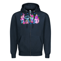 Navy stitch coffee cups Zipper Hoodie - AdoDesignShop