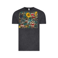 Vintage Black America Flag Leopard Gemstone Sunflower Vintage Tee - CowCowDesign