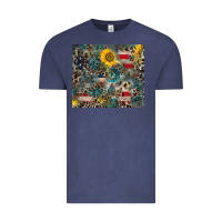 Vintage Denim America Flag Leopard Gemstone Sunflower Vintage Tee - CowCowDesign