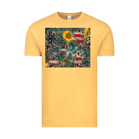 Vintage Mustard America Flag Leopard Gemstone Sunflower Vintage Tee - CowCowDesign