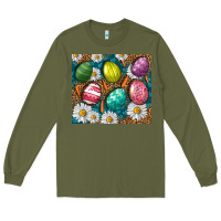 Army Green Easter Eggs Tumbler Long Sleeve Tee - BundleAndBundleShop