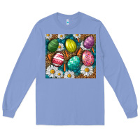 Colony Blue Easter Eggs Tumbler Long Sleeve Tee - BundleAndBundleShop