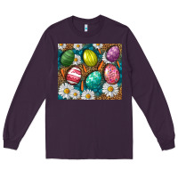 Plum Easter Eggs Tumbler Long Sleeve Tee - BundleAndBundleShop