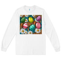White Easter Eggs Tumbler Long Sleeve Tee - BundleAndBundleShop
