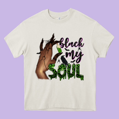 Black My Soul Heavy Core Tee Designed By Nancycooperartshop