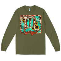 Army Green Scorpio turquoise cowhide Long Sleeve Tee - RanaPortraitStore