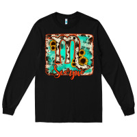 Black Scorpio turquoise cowhide Long Sleeve Tee - RanaPortraitStore