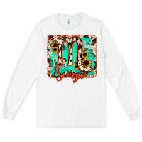 White Scorpio turquoise cowhide Long Sleeve Tee - RanaPortraitStore