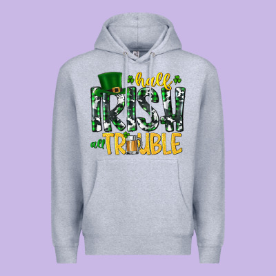 Half Irish All Trouble Premium Hoodie Designed By Cowhidedigitalart