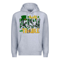 Heather Grey Half Irish All Trouble Premium Hoodie - CowhideDigitalArt