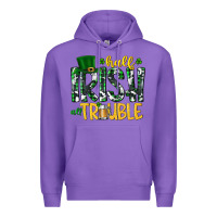 Purple Half Irish All Trouble Premium Hoodie - CowhideDigitalArt