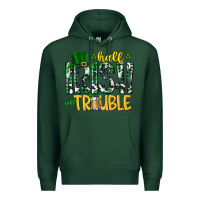 Sports Green Half Irish All Trouble Premium Hoodie - CowhideDigitalArt