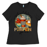 Black just a girl who loves pumpkin spice Ladies Tee - CowGirlArtShop