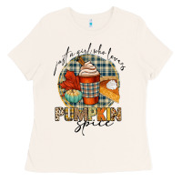 Bone just a girl who loves pumpkin spice Ladies Tee - CowGirlArtShop