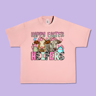 Happy Easter Heifers Urban Heavy Tee Designed By Oliviacreatesart