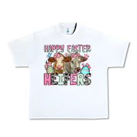 White Happy Easter Heifers Urban Heavy Tee - OliviaCreatesArt