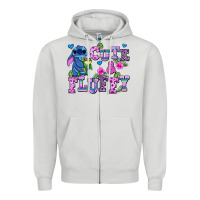 Dove Grey cute and fluffy stitch Zipper Hoodie - AdoDesignShop