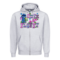 Heather Grey cute and fluffy stitch Zipper Hoodie - AdoDesignShop