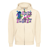 Sandshell cute and fluffy stitch Zipper Hoodie - AdoDesignShop