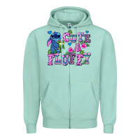 Seafoam cute and fluffy stitch Zipper Hoodie - AdoDesignShop
