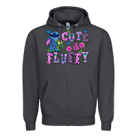 Smoke cute and fluffy stitch Zipper Hoodie - AdoDesignShop