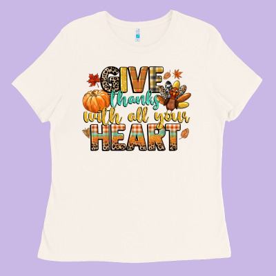 Give Thanks With All Your Heart Ladies Tee Designed By Cowgirlartshop