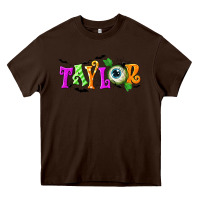 Chocolate Brown Personalized Halloween Heavy Core Tee - NancyCooperArtShop