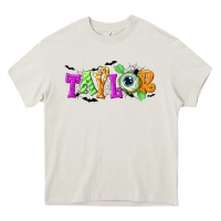 Cream Personalized Halloween Heavy Core Tee - NancyCooperArtShop