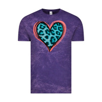 Cloud Purple Blue Leopard Heart Vintage Tee - Jasminsmagicworld