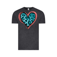 Vintage Black Blue Leopard Heart Vintage Tee - Jasminsmagicworld