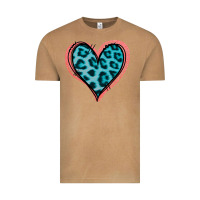 Vintage Camel Blue Leopard Heart Vintage Tee - Jasminsmagicworld