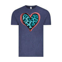 Vintage Denim Blue Leopard Heart Vintage Tee - Jasminsmagicworld