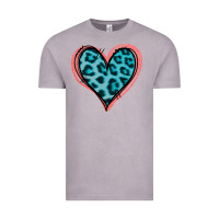 Vintage Zinc Blue Leopard Heart Vintage Tee - Jasminsmagicworld