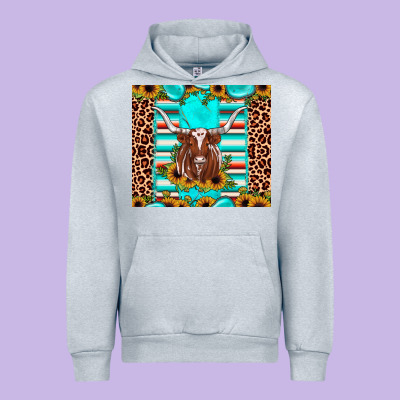 Texas Longhorn Sunflower Gemstone Urban Hoodie Designed By Jahusdesignshop