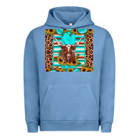 Pigment Pebble Blue texas longhorn sunflower gemstone Urban Hoodie - JahusDesignShop
