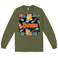 Army Green nail queen hand and polish with lights and leopard seamless pattern bb Long Sleeve Tee - BundleAndBundleShop