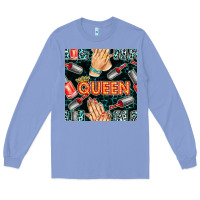 Colony Blue nail queen hand and polish with lights and leopard seamless pattern bb Long Sleeve Tee - BundleAndBundleShop