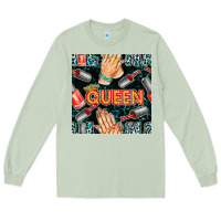 Matcha nail queen hand and polish with lights and leopard seamless pattern bb Long Sleeve Tee - BundleAndBundleShop