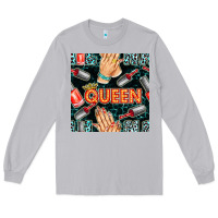 Moon Dust nail queen hand and polish with lights and leopard seamless pattern bb Long Sleeve Tee - BundleAndBundleShop