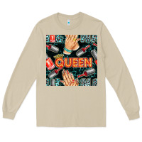 Mushroom nail queen hand and polish with lights and leopard seamless pattern bb Long Sleeve Tee - BundleAndBundleShop