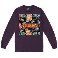 Plum nail queen hand and polish with lights and leopard seamless pattern bb Long Sleeve Tee - BundleAndBundleShop