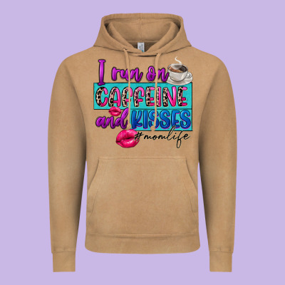 I Run On Caffeine And Kisses Vintage Hoodie Designed By Fadigitalartstudio