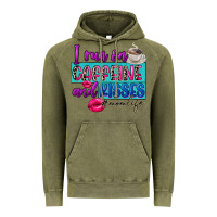 Vintage Olive I run on caffeine and kisses Vintage Hoodie - FaDigitalArtStudio
