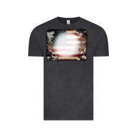 American Flag Cowhide Leopard Bleach Effect Vintage Tee | Teevron