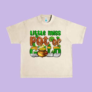 St. Patrick's Little Miss Pot Of Gold Urban Heavy Tee Designed By Oliviacreatesart