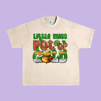 St. Patrick's Little Miss Pot Of Gold Urban Heavy Tee Designed By Oliviacreatesart