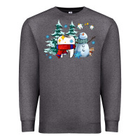 Charcoal Heather dental christmas teeth and winter with snowman Premium Sweatshirt - AdoDesignShop