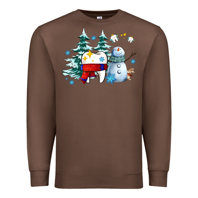 Dental Christmas Teeth And Winter With Snowman Premium Sweatshirt by AdoDesignShop | Teevron