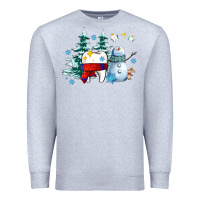 Heather Grey dental christmas teeth and winter with snowman Premium Sweatshirt - AdoDesignShop