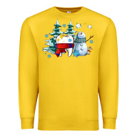 Lemon dental christmas teeth and winter with snowman Premium Sweatshirt - AdoDesignShop